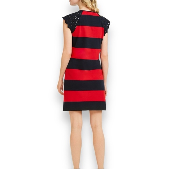 Tommy Hilfiger - Striped Embroidered-Sleeve Dress - Picture 2 of 14